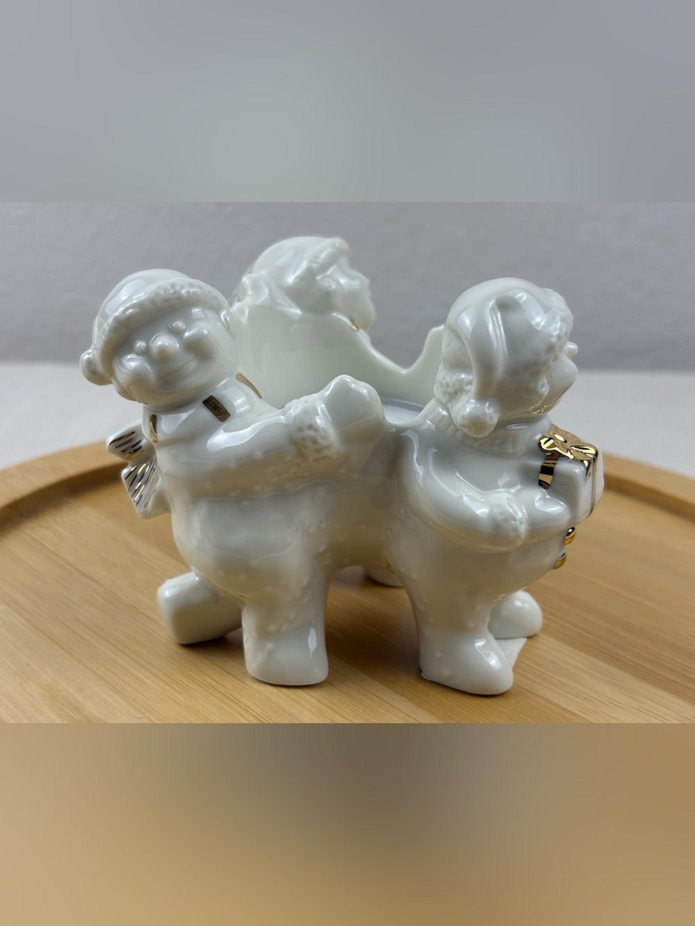 Vintage Mikasa Holiday Elegance Christmas Tea Light Candle Holder-Fine Porcelain